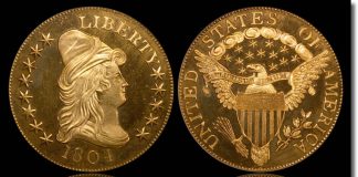 Legend Acquired and Sold Rare 1804 Eagle Coins to Appear at Boston ANA Proof 1804 Gold Eagle Coin