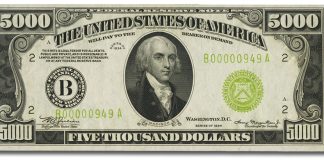 Heritage Boston ANA Currency Auction Alone Realizes $3+ Million $5000 1934 Federal Reserve Note