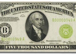 Heritage Boston ANA Currency Auction Alone Realizes $3+ Million $5000 1934 Federal Reserve Note