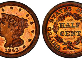 PCGS to Showcase ESM Collection, Offer Coin Grading at Long Beach 1843 Half Cent PCGS PR64 Cameo