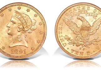 1891-CC Gold Eagle Featured in Heritage Long Beach Coin Auction 1891-CC $10 gold coin