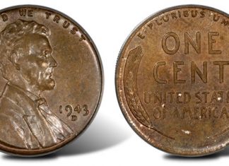 Legend Sells Lincoln Cent Rarity for Record $1.7 Million, Proceeds for Charity 1943-dated Lincoln cent on Bronze Planchet