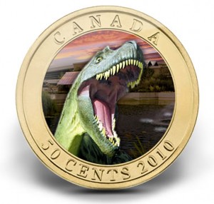 Albertosaurus Dinosaur 50 Cent Canadian Coin