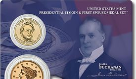 Buchanan Presidential $1 Coin & Liberty Medal Set Issued Buchanan's Liberty Medal Set