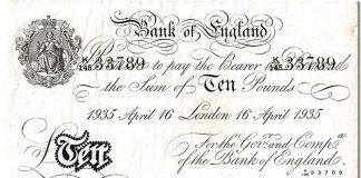 Operation Bernhard Notes in Massachusetts Exhibit Op Bernhard April 16 1935 10 pounds