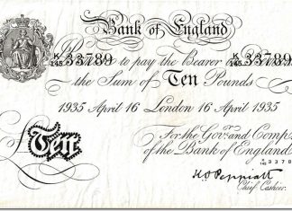 Operation Bernhard Notes in Massachusetts Exhibit Op Bernhard April 16 1935 10 pounds