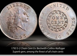 Cardinal Collection of Large Cents Debuts at Baltimore Coin Expo 1793 Chain Cent