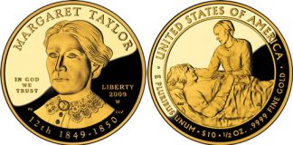 Margaret Taylor First Spouse Gold Coins Go Off Sale Dec. 2 Proof Margaret Taylor First Spouse Gold Coin
