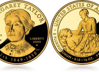 Margaret Taylor First Spouse Gold Coins Go Off Sale Dec. 2 Proof Margaret Taylor First Spouse Gold Coin