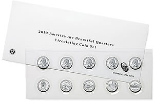 2010 America the Beautiful Quarters Circulating Coin Set