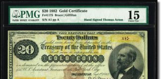 Exceptional Notes Headline Heritage Tampa FUN Currency Auction $20 1882 Gold Certificate