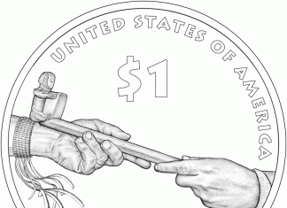 2011 Native American Dollar to Launch January 12 US Mint Line Art Image of 2011 Native American Dollar Design