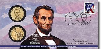 Abraham Lincoln Presidential Dollar Coin Cover Available Abraham Lincoln Presidential Dollar Coin Cover