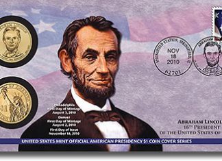 Abraham Lincoln Presidential Dollar Coin Cover Available Abraham Lincoln Presidential Dollar Coin Cover