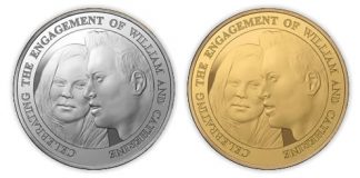 UK Royal Mint Unveils Prince William and Kate Middleton Royal Engagement Coin Prince William and Kate Middleton Royal Engagement Coin (£5 Silver Proof Crown and £5 Gold Proof Crown)