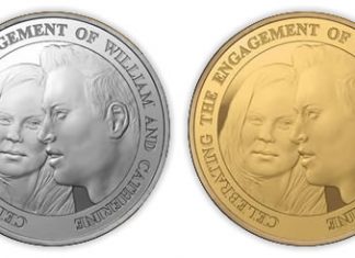 UK Royal Mint Unveils Prince William and Kate Middleton Royal Engagement Coin Prince William and Kate Middleton Royal Engagement Coin (£5 Silver Proof Crown and £5 Gold Proof Crown)