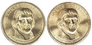 Satin Finish Ends on US Mint Sets Thomas Jefferson Presidential Dollars - Satin Finish and Brilliant Uncirculated