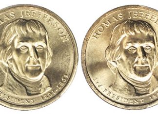 Satin Finish Ends on US Mint Sets Thomas Jefferson Presidential Dollars - Satin Finish and Brilliant Uncirculated