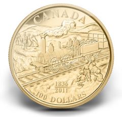 2011 175th Anniversary of First Railway $100 Gold Coin