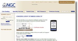 NGC Online Security Image Archive Reaches 3 Million Coins NCG Certification Number Online Look Up