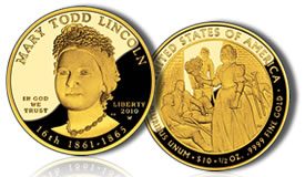 US Mint 24-Karat Buffalo and First Spouse Gold Coin Prices Lowered Proof Mary Todd Lincoln First Spouse Gold Coin