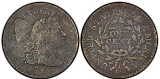 PCGS Certifies One of Eight Known 1795 Reeded Edge Cents 1795 Reeded Edge Flowing Hair large cent
