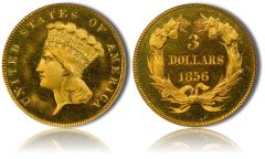 1856 $3 PCGS PR65 Cameo