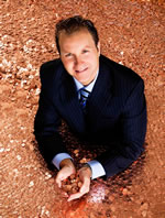 Paul Hollis with thousands of Lincoln cents
