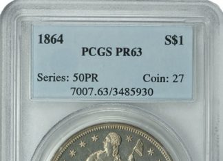 GreatCollections Launches Auction and Direct Purchase Website 1864 Seated Silver Dollar
