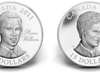 Canadian Coins Feature Princes William, Harry and Charles 2011 $15 Prince William and Prince Harry silver coins