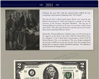 2011 $2 Single Note Collection Released by BEP