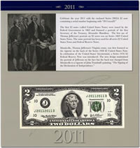 2011 $2 Single Banknote