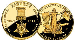 US Mint Sales: 2011 Medal of Honor Coins Gain, Yosemite Set Debuts 2011 $5 Gold Medal of Honor Commemorative Coin