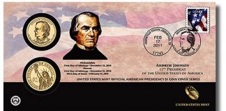 Andrew Johnson Presidential Dollar Coin Cover Available Andrew Johnson Presidential $1 Dollar Coin Cover