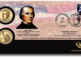 Andrew Johnson Presidential Dollar Coin Cover Available Andrew Johnson Presidential $1 Dollar Coin Cover