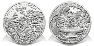 Austria 2010 10€ Charlemagne In Untersberg Silver Coins Austria 2010 10€ Charlemagne In Untersberg Silver Coin