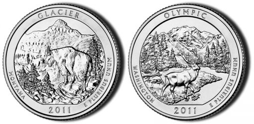 Glacier and Olympic National Park Quarters