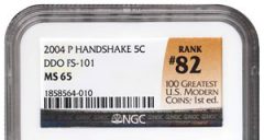 NGC Special Label for 100 Greatest Modern Coins