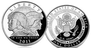 US Mint Sales: Silver Coins Improve, Silver Sets Retreat with Suspensions 2011 US Army Commemorative Silver Dollar Coin