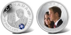 Canadian $20 Silver and 25-Cent Nickel Plated Steel Royal Wedding Coins