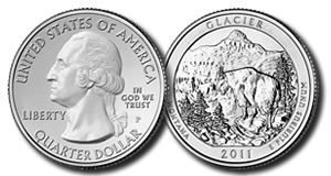 US Mint March 2011 Coin Production: Glacier Quarter Mintages Revealed Glacier National Park Quarter