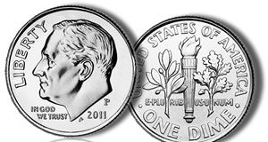 US Mint April 2011 Coin Production Rises 2011 Roosevelt Dime