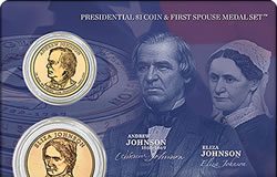 2011 Johnson Presidential $1 Coin & First Spouse Medal Set Available