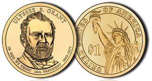 Ulysses S. Grant Presidential $1 Coin Released, $25 Rolls on Sale