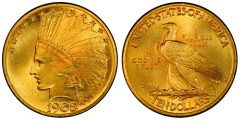 1908 motto $10 PCGS Secure Plus MS68+