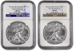 San Francisco Mint American Silver Eagle NGC Labels