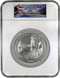 2010-P Grand Canyon 5 Oz Silver Coin, Light Finish Variety