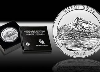 Mount Hood National Forest 5 Oz Silver Uncirculated Coin Launches 2010-P Mount Hood 5 Ounce Silver Uncirculated Coin