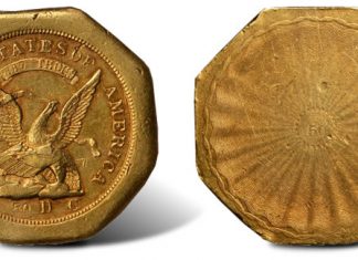 Stack’s Bowers Chicago ANA World’s Fair of Money Auction Tops $40 Million 1851 Augustus Humbert $50 Gold