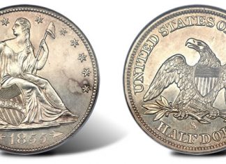 1855-S $3 Gold Tops $1.3M in $31.3M Heritage U.S. Coin & Platinum Night Auction 1855-S 50C Arrows